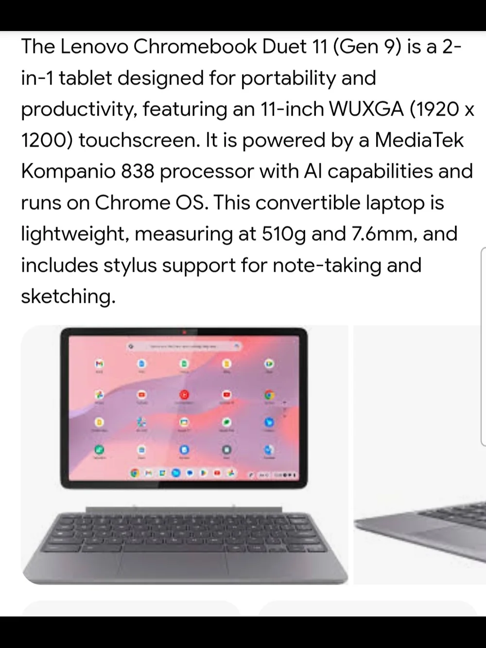 Lenovo 2-in-1 Tablet Laptop in Gray